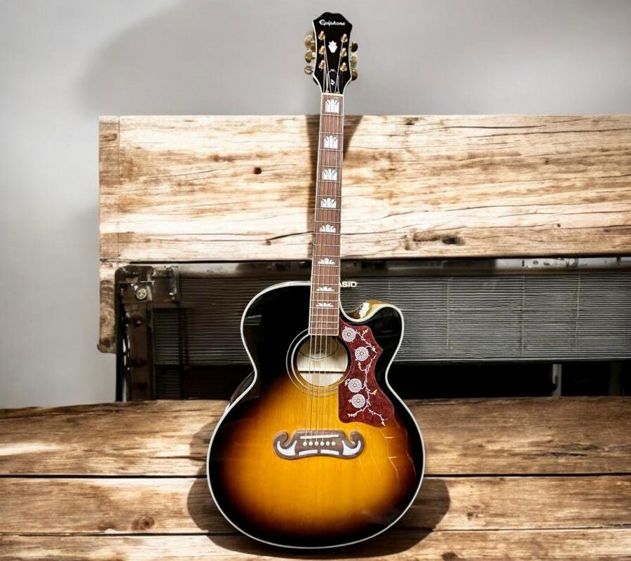 Violão Epiphone J-200EC Studio Vintage Sunburst